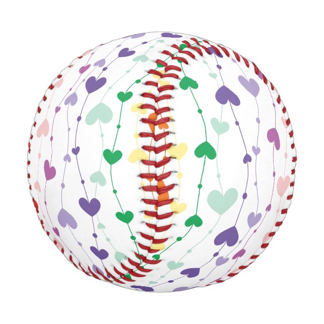Hübsche Rainbow Hearts Pattern Girls Baseball (Schrägansicht)