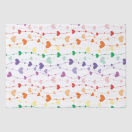Hübsche Rainbow Hearts Pattern Kids Seidenpapier