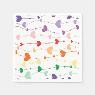 Hübsche Rainbow Hearts Pattern Kids Serviette