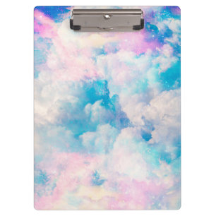 Hübsche Rainbow Pastel Clouds Ästhetische Gestal Klemmbrett