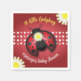 Hübsche Red and Black Ladybug Daisies Baby Dusche Serviette
