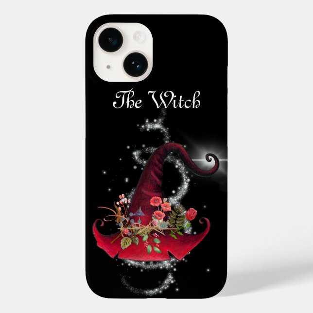 Hübsche Red Hexen Hat Floral Black Case-Mate iPhone Hülle (Rückseite)