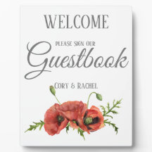 Hübsche Red Poppies Wedding Gästebuch