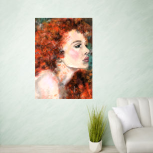 Hübsche Redhead-Frau - Wandmalerei Wandaufkleber