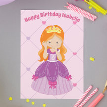 Hübsche Redhead Princess Girl Custom Geburtstag