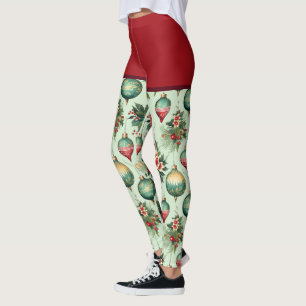 Hübsche Retro-Feiertage, Blumenweihnachtsfeiern Leggings