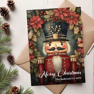 Hübsche retro-Weihnachts-Nussknacker-Karte editier Feiertagskarte
