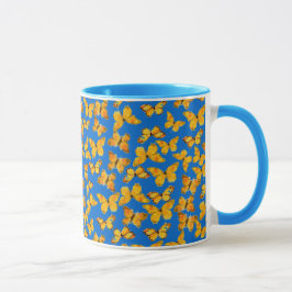 Hübsche Ringer-Tasse, Goldene Schmetterlinge auf S Tasse