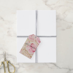 Hübsche romantische Rosa-Rose Geschenkanhänger
