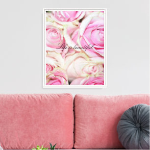 Hübsche romantische Rosa-Rose Leinwanddruck