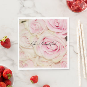 Hübsche romantische Rosa-Rose Serviette