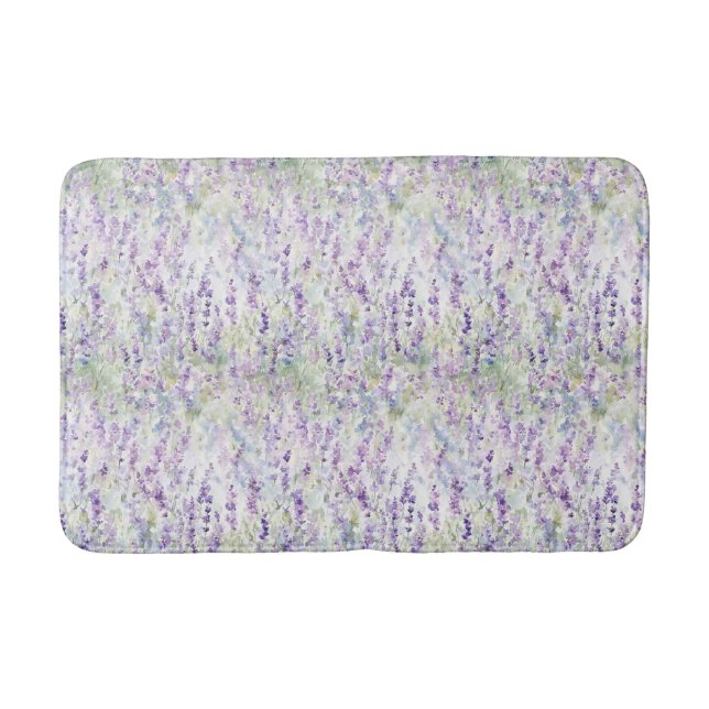 Hübsche romantische violette Blumen   Badematte (Vorderseite)