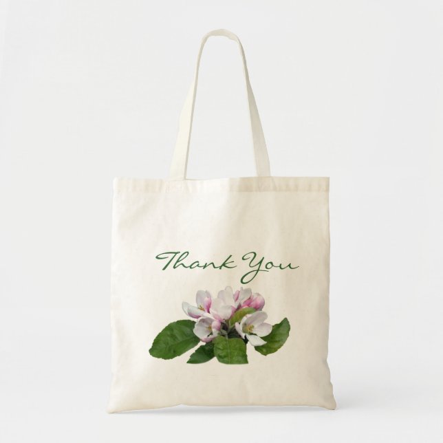 Hübsche rosa Apfelblüte Gastgeschenk Hochzeit dank Tragetasche (Vorne)
