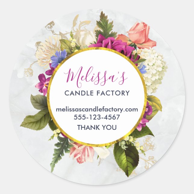 Hübsche rosa Aquarellfarben - Blume Runder Aufkleber (Vorderseite)