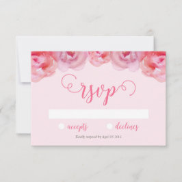 Hübsche Rosa Aquarellfarben-Rose Blumenzehen RSVP