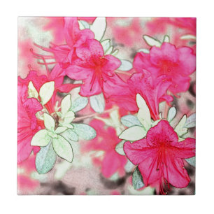 hübsche rosa Azaleenblüten. Florale Gartenpflanze Fliese