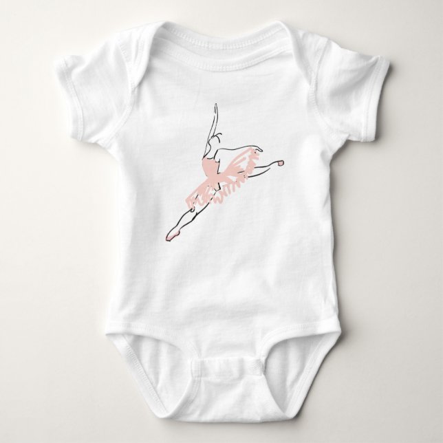 Hübsche rosa Ballerina Baby Strampler (Vorderseite)