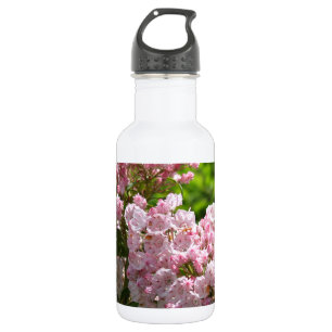 Hübsche rosa Berglorbeerblüten Edelstahlflasche