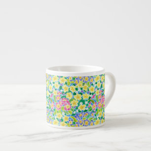 Hübsche Rosa, Blau, Gelbe Primrosen Espresso Tasse