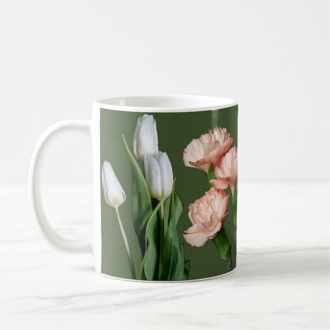 Hübsche Rosa Blume, Blüte Kaffeetasse (Links)