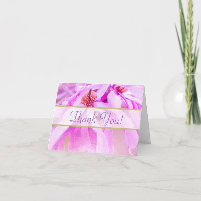 Hübsche rosa Blume Blüten Danke (Vorderseite)