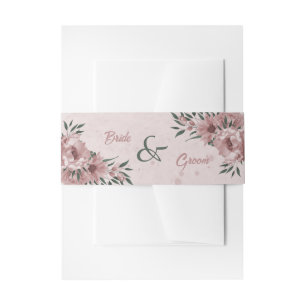 hübsche rosa Blume botanische Hochzeit Einladungsbanderole