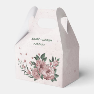 hübsche rosa Blume botanische Hochzeit Geschenkschachtel