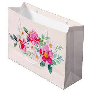 Hübsche rosa Blume Bouquet Große Geschenktüte