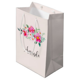 Hübsche rosa Blume Bouquet Mittlere Geschenktüte