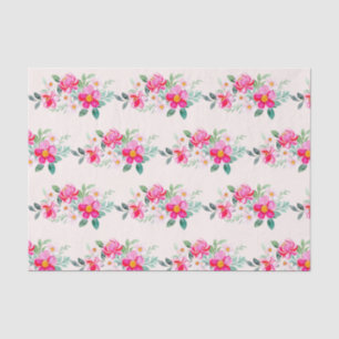 Hübsche rosa Blume Bouquet Muster Seidenpapier