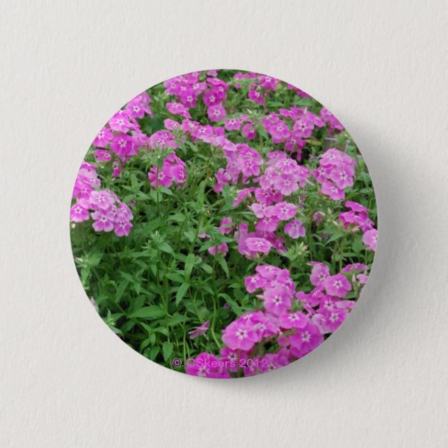 Hübsche rosa Blume Button (Vorderseite)