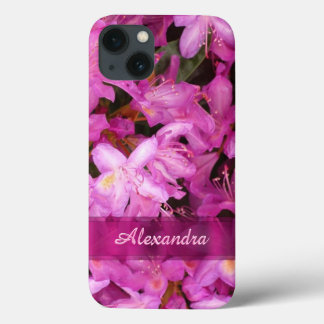 Hübsche rosa Blume Foto personalisiert iPhone 13 Hülle