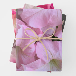 Hübsche rosa Blume Geschenkpapier Set