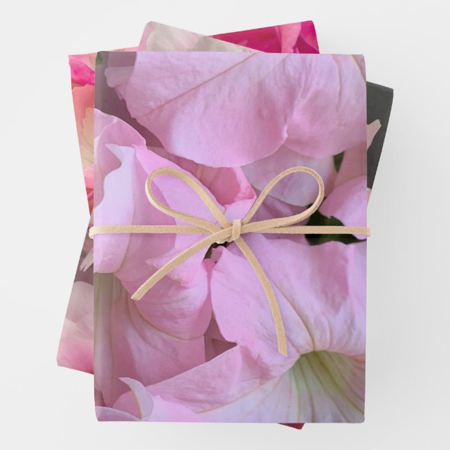 Hübsche rosa Blume Geschenkpapier Set (Beispiel)