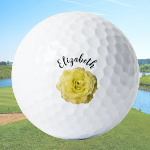 Hübsche Rosa Blume individuelle Name Golfball