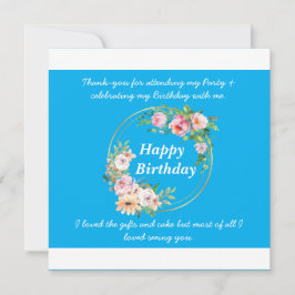 Hübsche rosa Blume Kränze Flat Danke Karte