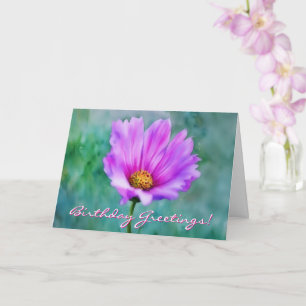 Hübsche rosa Blume Künstlerisch Geburtstagskarte Karte