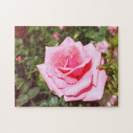 hübsche Rosa-Blume mit süßen Herzen Puzzle