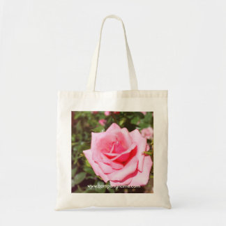 hübsche Rosa-Blume mit süßen Herzen Tragetasche