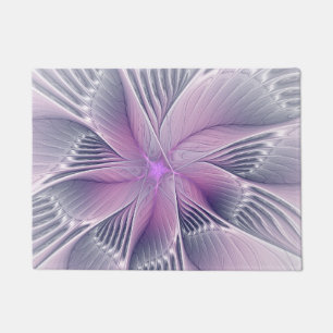 Hübsche rosa Blume Moderne Abstrakte Fraktal Kunst Fußmatte