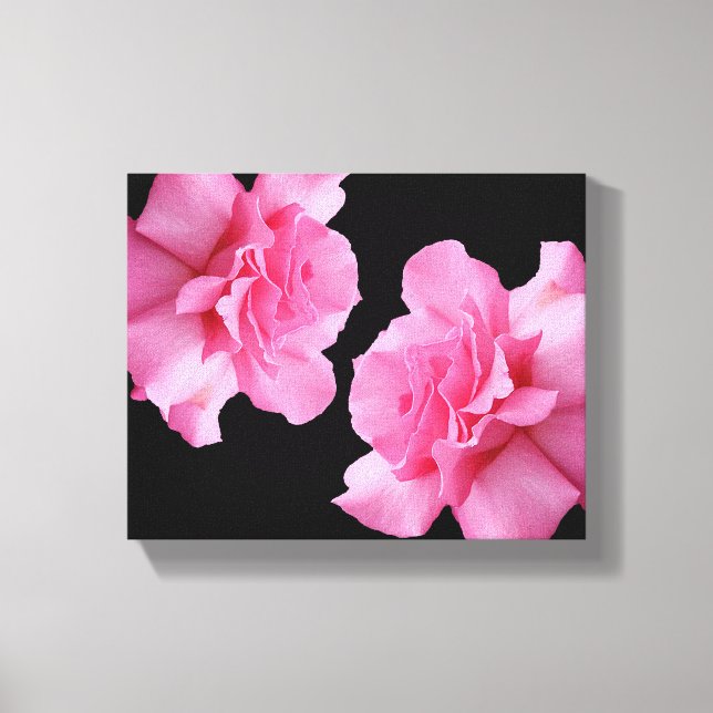 Hübsche Rosa-Blume Moderne minimalistische Blumen Leinwanddruck (Vorderseite)