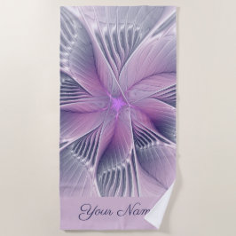 Hübsche rosa Blume Moderner Abstrakter Fraktal Nam Strandtuch