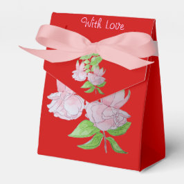 hübsche rosa Blume und Blumenblätter Geschenkschachtel