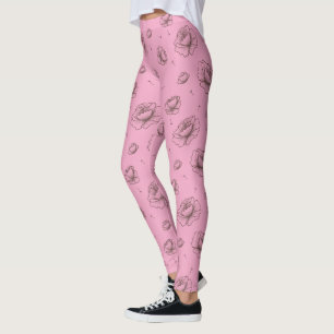 Hübsche rosa Blume und Petals Muster Leggings