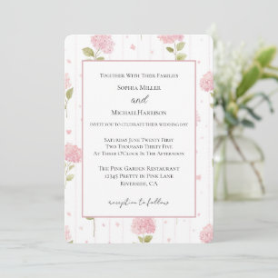 Hübsche rosa Blumen Hochzeit Einladung