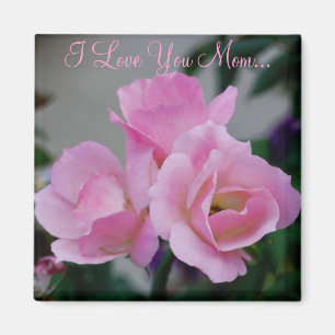 Hübsche rosa Blumen Magnet