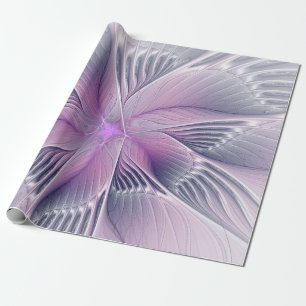 Hübsche rosa Blumen moderne abstrakte Fraktalkunst Geschenkpapier