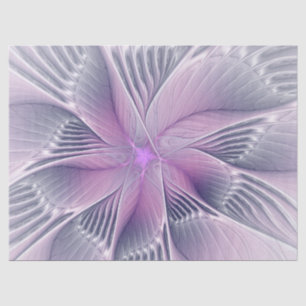 Hübsche rosa Blumen moderne abstrakte Fraktalkunst Seidenpapier