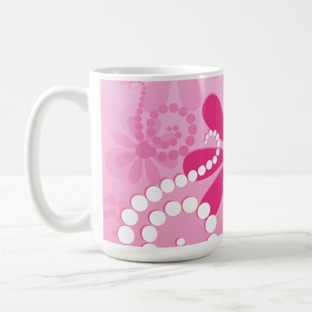 Hübsche rosa Blumen-niedliches Retro Tasse (Links)