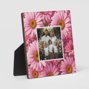 Hübsche rosa Blumen personalisieren Foto Fotoplatte
